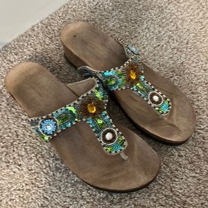 Beaded wedged heels